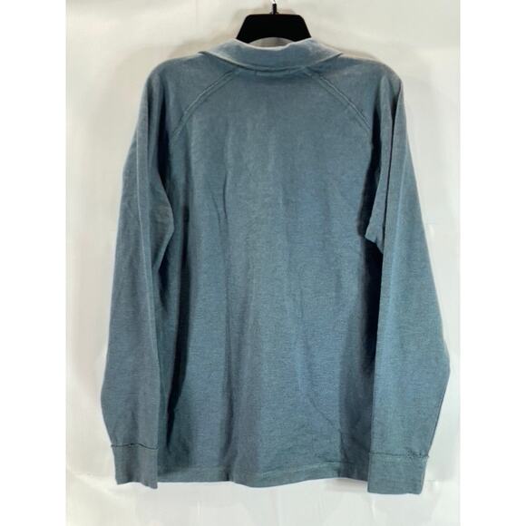BANANA REPUBLIC Men's Blue Quarter-Zip Cotton Pullover Sweater SZ M - Picture 2 of 11